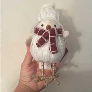 Target Wondershop Knitted Bird with Hat & Scarf – White & Red Winter Decor